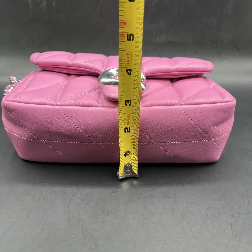 Coach Tabby 26 Vivid Pink Quilted Leather Shoulder Bag Chain Strap Purse CP149